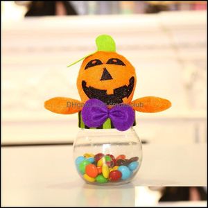 Wrap Event Festlig Party Supplies Hem GardenHalloween Creative Small Transparent Cookie Presentförpackning Barnrick eller Behandla Halloween Candy Jar