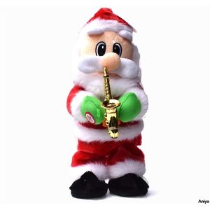 Twisting Dancing Santa Claus 30cm電気人形クリスマスプレゼントキッズホームデコレーションナビダードパラエルホガルクリスマス年211019