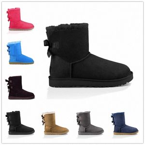Dapangsk Boots Sales Bow-Bow-Wgg Womens Australia Classic Tall Half Sneakers Wggs Bow Girl Snow Winter Cankle Shoes T9v5#