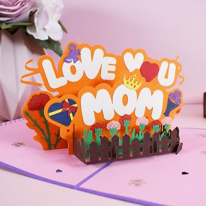 Мать день рождения поздравительная открытка творческий 3D всплывающая любовь тебе мама поздравительная открытка на день рождения день благодарения