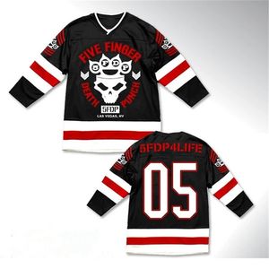 Vinmen's Five Finger Death Punch Knuckle Crown Limited Edition Black Hockey Jersey Your Name and Number Stitched Size S-6xl Anpassad