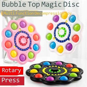 Decompression Finger Bubble Magic Dish Gyroscope Magic Disk Plane Ball Tik Tok Push Bubble Sensory Pioneer Key Chain CY14 on Sale