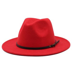 Fedora Şapka Kadın Erkek Caz Panama Cap Örgün Şapkalar Kadın Bayanlar Geniş Ağız Kapaklar Adam Erkek Trilby Chapeau Kadın Sonbahar Kış Toptan 24 Renkler