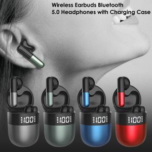 Bezprzewodowy TWS Earbuds Bluetooth 5.0 Słuchawki z obudową ładowania J28 w uchu cyfrowy wyświetlacz słuchawkowy Dropship + Skrzynka detaliczna