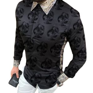 Camisas da blusa do estilo dos homens do outono impressão Imprimir tendência de manga longa Tendência Havaiana Tamanho Grande XXXL Slim Fit Camisa