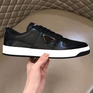 Herren-Freizeitschuhe der P-Familie, Luxus-Designer, 3-eckig, schwarze R-Nähte, Chaussures aus mattem Leder, Sportplattform