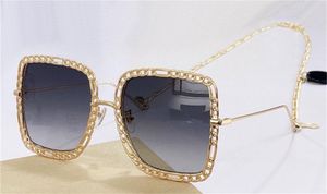 Nowe okulary przeciwsłoneczne 1033s Square Specjalne ramki Projektowe Proste i popularne styl Outdoor UV400 Okulary ochronne z metalową łańcuch okulary