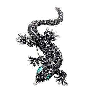 Anstecknadeln, Broschen, Anstecknadeln, Eidechsen-Brosche für Damen, Hemd, niedlich, silberfarben, Geschenke, Modeschmuck, Metall-Anstecknadel-Set, Emaille, Strass, Gecko, Wicca