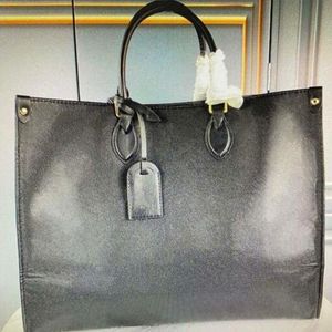 Onthego stor kapacitet Tote Fashion Sac Femme läder axelväska kvinna handväska duplex tryck toron handtag lady shoppingväska för kvinnor handväska