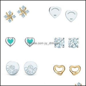 Ohrstecker Schmuck 925 Silber Earnails Mode Original Charm Damen für Jubiläum Hochzeit Festival Geschenk 220121 Drop Lieferung 2021 0LMBU