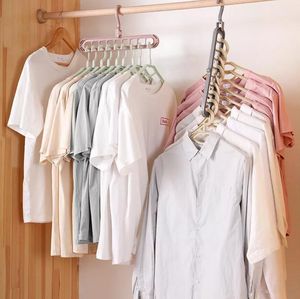 Clothes Hanger Multi-port Support Circle Clothes Drying Racks 9 Hole Rotating Multifunction Plastic Scarf Storage Rack