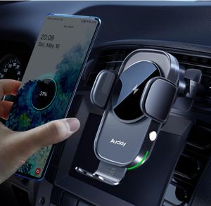 QI Car Wireless ładowarki Aucklly 15W szybko w automatycznym czujniku uchwyt na telefon wentylacyjny wentylacyjny kompatybilny dla S20/S10, dla iPhone'a 12 13 Pro Max Mini