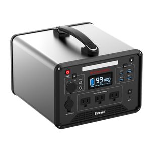 Small generator portable quiet power station 1000W with AC DC Typec USB outlet lithium battery charging