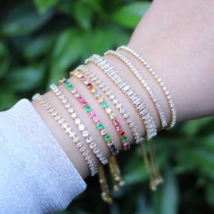 Link, Chain 5PCS, Gold Tennis Bracelet Clear / Rainbow Cubic Zirconia Accessories Dainty Minimalist Gift For Her