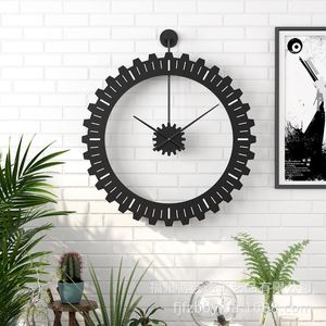 Relógios de parede Creatividade Nordic Mecânico Clock Silencioso Grande Metal Moderno Design Orologio Da Parete Industrial Decor LL50WC