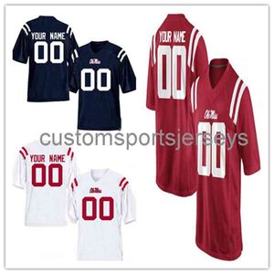 Maglia Ole Miss Rebels personalizzata cucita Qualsiasi numero e nome Tutti i colori Maglia da calcio NCAA per uomo donna gioventù XS-6XL