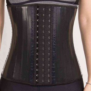 Latex Waist Trainer Corsetto Belly Slim Belt Body Shaper Modeling Strap 25 Steel Boneed Waist Cincher Fajas Colombianas Girdle 211112