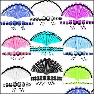 Diğer gövde takılar 36pcs/set 14G-00g Akrilik kulak göstergesi konik ve fiş germe kitleri et tüneli genişleme piercing damla teslimat 2021 ety