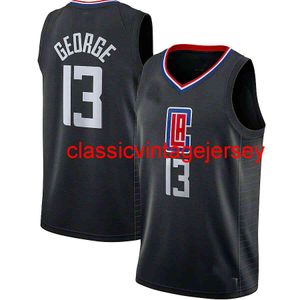 Yeni 2021 Paul George Black Swingman Jersey Dikişli Erkek Kadın Gençlik Basketbol Formaları Boyutu XS-6XL