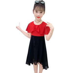 Dresses For Girls Patchwork Party Kids Girl Casual Style Summer Clothes 6 8 10 12 14 210528