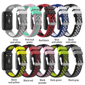 Watch Band For Huawei Watch Fit Bracelet Accessories Double Color Silicone Wristband For Huawei Fit Smart Watch Strap