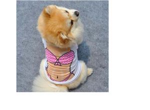 10pcsペット犬服ファッションパーソナリティビキニ印刷カジュアルキャッツベストサマー