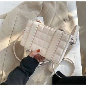 HBP square lattice Cross Body Luxury designer messenger bag adjustable shoulder strap leather handbag Unisex mini Cash box multiple colour Fashion Shoulder Bags