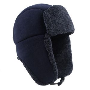 Rosyjski kapelusz Mężczyźni Kobiety Unisex Ciepłe Zimowe Kapelusze Bombowiec Polar Fleo Wełna Furflap Trapper Snow Roviet Cap