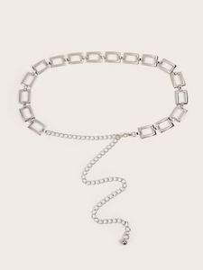 Ремни моды All-Match Metal Square Chain Coremer