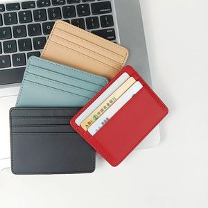 5 컬러 카드 홀더 유니섹스 비즈니스 포켓 슬림 얇은 ID 신용 카드 지갑 카드 가짜 가죽 남성 카드 코인 지갑