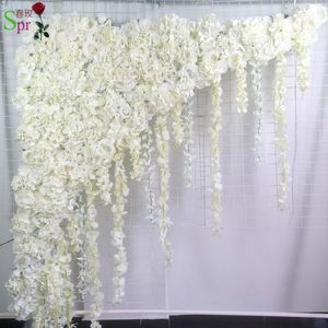 Konstgjord Rose Flower Arch Row Big Triangula Flowers Pants Bröllopsdekoration Väggbakgrundsbordet Centerpiece Flore1