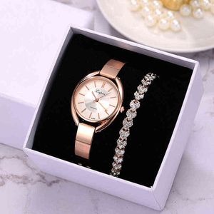 Lvpai Brand 2pcs Set Women Bracelet Watches Fashion Women Dress Ladies Wrist Watch Luxury Rose Gold Quartz Watch Set Dropshiping Y211123