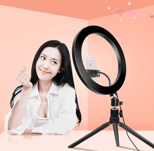 Wholesale video led light set for sale - Group buy 26cm Phone LED Light Selfie Ring lamp Novelty novedades Photography Video Live Studio Fill Lighted multi stand floor type multi functional complete set of equipment
