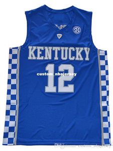 Atacado Karl-Anthony Towns Jersey Kentucky Wildcats Blue White costurar