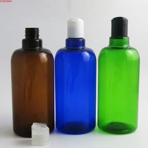 12 x Refilleable Big 500ml Vazio Cosmético Creme Loção Shampoo Bomba Cleanser Garrafa Amber Azul Verde Plástico Disco Top Cap Bottle Bottide