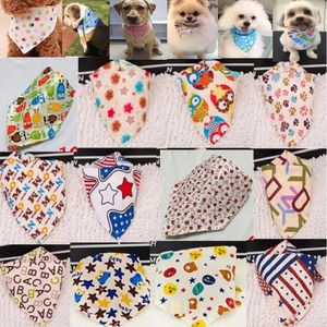 Toptan 50pcs/lot yeni karışım 50 renk köpek kıyafetleri ayarlanabilir köpek evcil hayvan bandanas pamuk en şık pv01