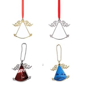 Sublimation Blanks Angle Car Pendant Party Favor Angels Wing Silver Gold Decoration Hanging Charm Ornaments Automobiles Interior