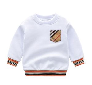 Baby Boys Girls Plaid Swetry Sweter Wiosna Jesień Dzieci Długie Rękaw Bluzy Dzieci Bawełniany Sweter dla 1-7t