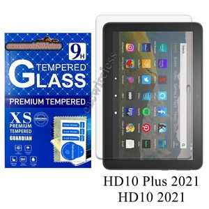 タブレットスクリーンプロテクターガラス用Amazon Kindle Fire HD 10 2021 2020 2017（7th-Gen）2019（9th-Gen）Tough Clear