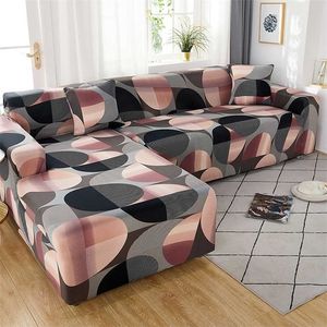 Elastisk sofflock för vardagsrum Justerbara geometriska soffor Chaise Cover Lounge Sectional Couch Corner Slipcover 211116