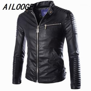 Men's Fur & Faux Pp Promotion / Regular Zippers 2021 Arrival Sale Embossed Leather Jacket Solid Anti-wind Turtleneck Coat Men 16py60