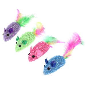 Cat Toys 10st Color Tail Mouse LifeLike Little Random Funny Toy Pet Supplies