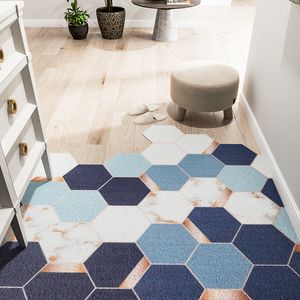 Geometric Diamond xadrez Mármore Durável Borracha Interior / Ao Ar Livre Capacete Prova-À Prova D 'Água Sapatos à Prova D' Água Rapro Área Rugs 210301