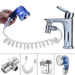 Detachable Sink Shower Extension Head Set Adjustable Quick Connect Faucet Hand Shower for Hair Wash Shower Home Bathroom 210724