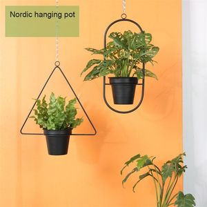 Metal Cabide Cachorrinho Corrente Pendurar Cesta Flor Pot Fábrica Titular Jardim Balcão Indoor Decoração Outdoor 210922