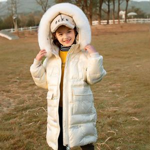 -30 derece Kış Kız Aşağı Ceket Sıcak Bebek Kız Snowsuit Giyim Çocuk Giysileri Su Geçirmez Genç Ceket Kız için 5-12 Yıl H0909