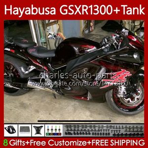 OEM Ciała + Zbiornik do Suzuki Hayabusa GSXR 1300CC GSXR-1300 1300 CC 1996 2007 74NO.322 GSX-R1300 GSXR1300 96 97 98 99 00 01 GSX R1300 02 03 04 05 06 07 Zestaw do błonnika Czerwone płomienie