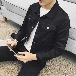 Fashion 2021 spring Autumn stretch denim jacket men\'s Korean white/red/black denim jacket student denim men\'s coat veste homme X0621