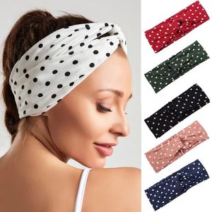 Boho-Stirnbänder für Frauen, solide Twist-elastische Haarbänder, Haarbänder, Sport-Punkt-Stirnband, Yoga, Turban, Kopfbedeckung, Mädchen-Haar-Accessoires