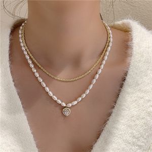 Korean Double Layers Choker necklace Crystal Simple neck chain sweater clavicle chain bijoux femme